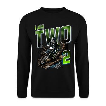 Motocross 2nd Birthday - Unisex Sweatshirt - black - Front - Alina (178cm) & Michal (187cm)