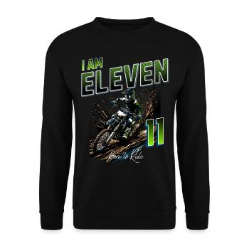 11e anniversaire de motocross - Sweat-shirt Unisexe - noir - Devant - Alina (178cm) & Michal (187cm)