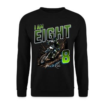 Motocross 8th Birthday - Unisex Sweatshirt - black - Front - Alina (178cm) & Michal (187cm)