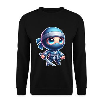 Ninja - Unisex Pullover - Schwarz - Vorne - Alina (178cm) & Michal (187cm)