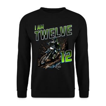 12e anniversaire de motocross - Sweat-shirt Unisexe - noir - Devant - Alina (178cm) & Michal (187cm)
