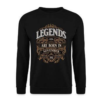 1950 Novembre Né Anniversaire Année de naissance - Sweat-shirt Unisexe - noir - Devant - Alina (178cm) & Michal (187cm)