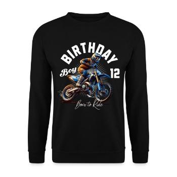 12e anniversaire de motocross - Sweat-shirt Unisexe - noir - Devant - Alina (178cm) & Michal (187cm)