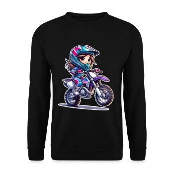 Motocross Femmes Filles Fille - Sweat-shirt Unisexe - noir - Devant - Alina (178cm) & Michal (187cm)