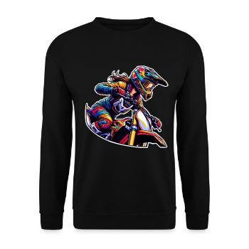 Motocross Femmes Filles Fille - Sweat-shirt Unisexe - noir - Devant - Alina (178cm) & Michal (187cm)