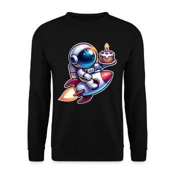 Astronaut Birthday - Unisex Sweatshirt - black - Front - Alina (178cm) & Michal (187cm)