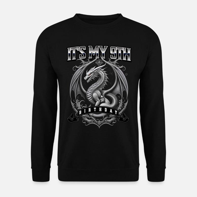 Dragon 9th Birthday Dragon - Unisex Sweatshirt - black