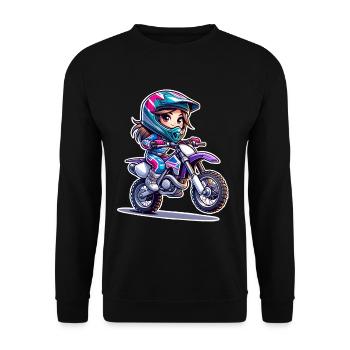 Motocross Femmes Filles Fille - Sweat-shirt Unisexe - noir - Devant - Alina (178cm) & Michal (187cm)