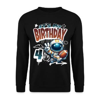 Astronaute 4e anniversaire Football - Sweat-shirt Unisexe - noir - Devant - Alina (178cm) & Michal (187cm)