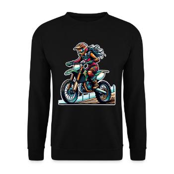Motocross Femmes Filles Fille - Sweat-shirt Unisexe - noir - Devant - Alina (178cm) & Michal (187cm)