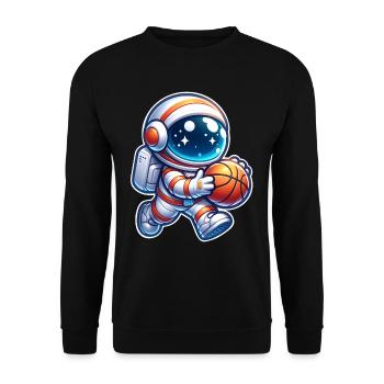 Astronaute de basket-ball - Sweat-shirt Unisexe - noir - Devant - Alina (178cm) & Michal (187cm)