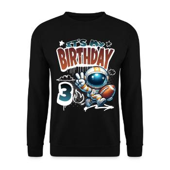 Astronaute 3e anniversaire Football - Sweat-shirt Unisexe - noir - Devant - Alina (178cm) & Michal (187cm)