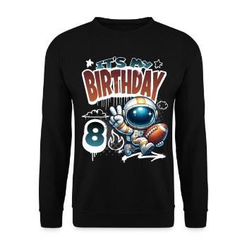 Astronaute 8e anniversaire Football - Sweat-shirt Unisexe - noir - Devant - Alina (178cm) & Michal (187cm)