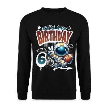 Astronaute 6e anniversaire Football - Sweat-shirt Unisexe - noir - Devant - Alina (178cm) & Michal (187cm)