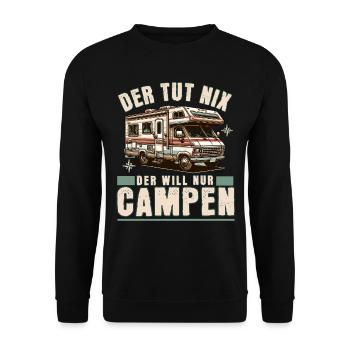 Camping Campen Camper - Unisex Pullover - Schwarz - Vorne - Alina (178cm) & Michal (187cm)