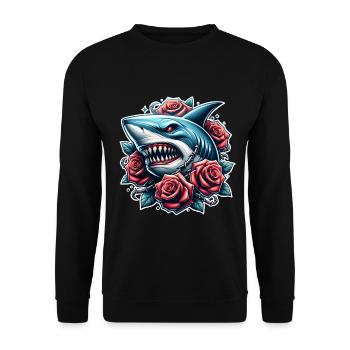 Roses de requin - Sweat-shirt Unisexe - noir - Devant - Alina (178cm) & Michal (187cm)