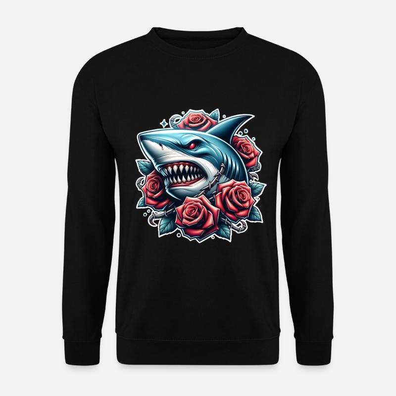 Shark Roses - Unisex Sweatshirt - black