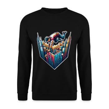 Parkour - Unisex Sweatshirt - black - Front - Alina (178cm) & Michal (187cm)