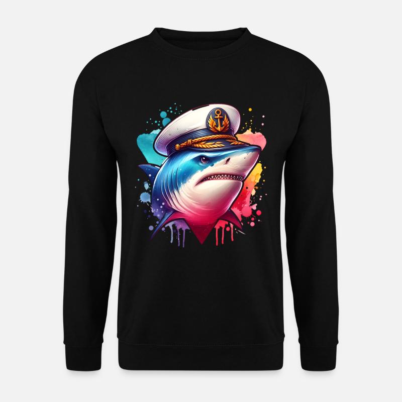Hai Kapitän - Unisex Pullover - Schwarz