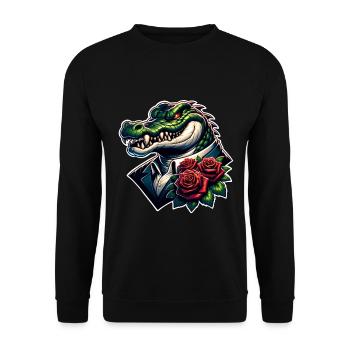 Crocodile - Sweat-shirt Unisexe - noir - Devant - Alina (178cm) & Michal (187cm)
