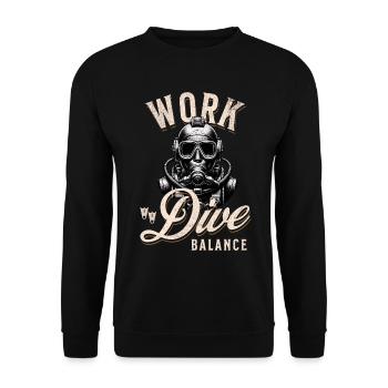 Tauchen Taucher - Unisex Pullover - Schwarz - Vorne - Alina (178cm) & Michal (187cm)