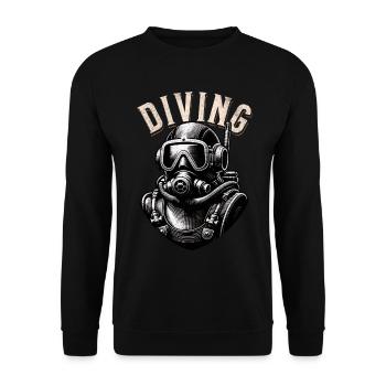 Tauchen Taucher - Unisex Pullover - Schwarz - Vorne - Alina (178cm) & Michal (187cm)