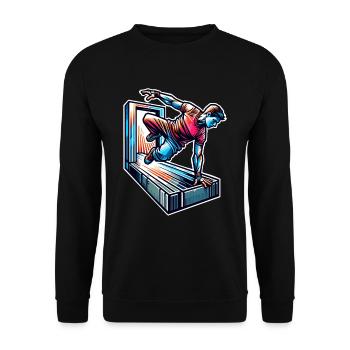 Parkour - Unisex Sweatshirt - black - Front - Alina (178cm) & Michal (187cm)