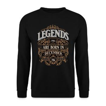 1984 Décembre Naissance Anniversaire Année de naissance - Sweat-shirt Unisexe - noir - Devant - Alina (178cm) & Michal (187cm)
