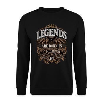 1978 Décembre Naissance Anniversaire Année de naissance - Sweat-shirt Unisexe - noir - Devant - Alina (178cm) & Michal (187cm)