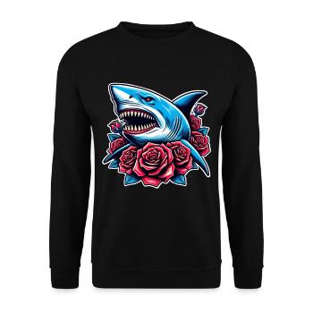 Roses de requin - Sweat-shirt Unisexe - noir - Devant - Alina (178cm) & Michal (187cm)
