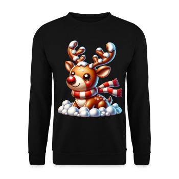 Renne Noël doux - Sweat-shirt Unisexe - noir - Devant - Alina (178cm) & Michal (187cm)