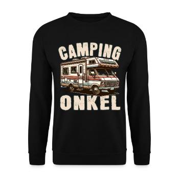 Camping Onkel - Unisex Pullover - Schwarz - Vorne - Alina (178cm) & Michal (187cm)