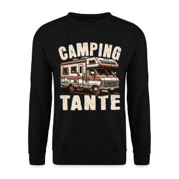Camping Tante - Unisex Pullover - Schwarz - Vorne - Alina (178cm) & Michal (187cm)