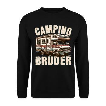 Camping Bruder - Unisex Pullover - Schwarz - Vorne - Alina (178cm) & Michal (187cm)