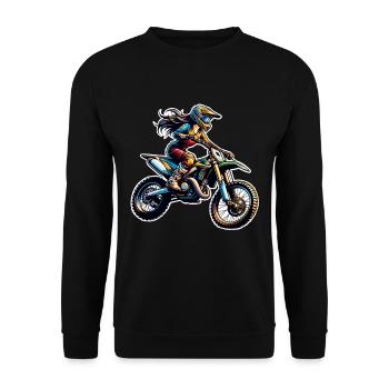 Motocross Femmes Filles Fille - Sweat-shirt Unisexe - noir - Devant - Alina (178cm) & Michal (187cm)