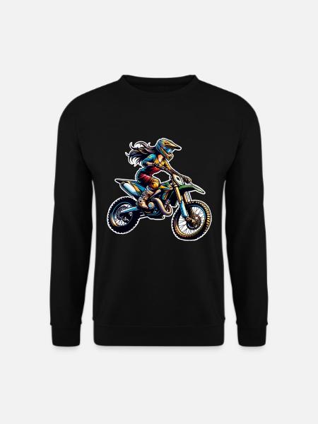 Motocross Frauen Mädchen Girl - Unisex Pullover - Schwarz