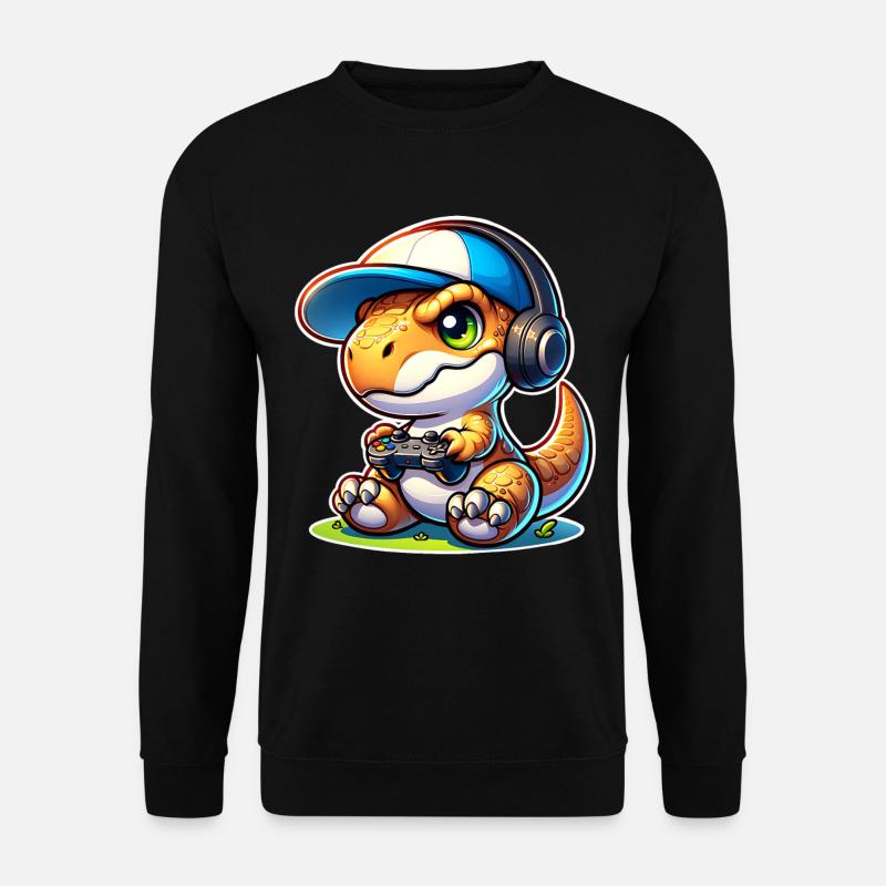 Gaming Dinosaurier T Rex - Unisex Pullover - Schwarz