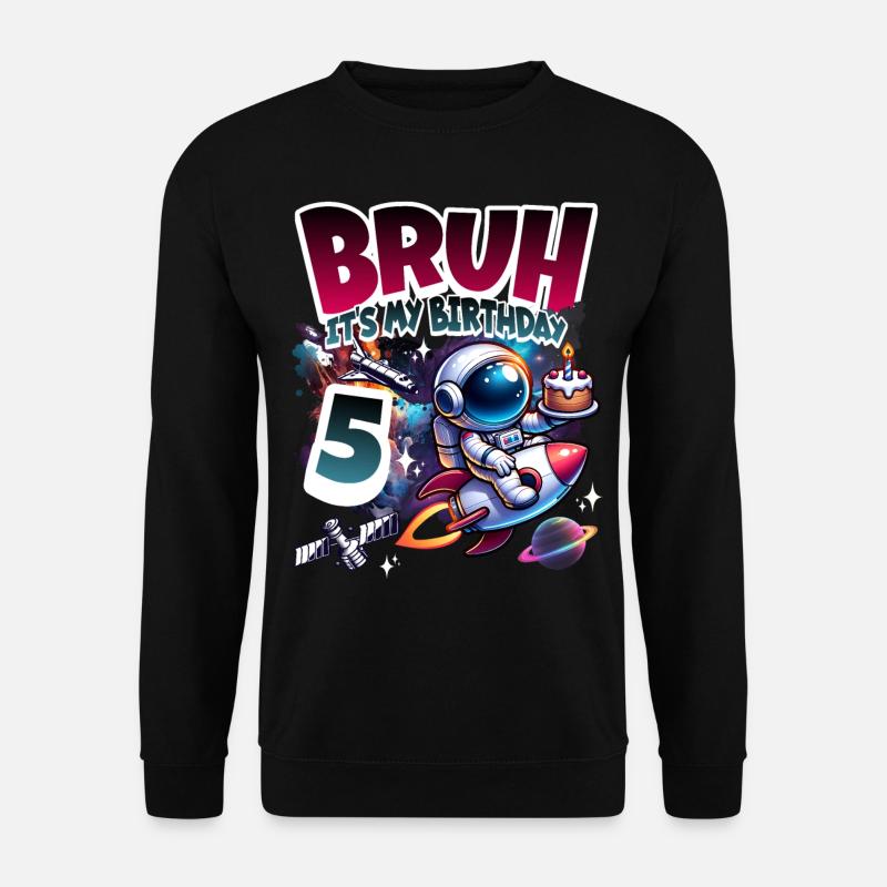 Astronaut 5th Birthday Space - Unisex Sweatshirt - black