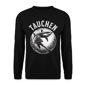 Tauchen Taucher - Unisex Pullover - Schwarz - Vorne - Alina (178cm) & Michal (187cm)