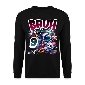 Astronaute 9e anniversaire Espace - Sweat-shirt Unisexe - noir - Devant - Alina (178cm) & Michal (187cm)