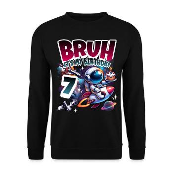 Astronaute 7e anniversaire Espace - Sweat-shirt Unisexe - noir - Devant - Alina (178cm) & Michal (187cm)