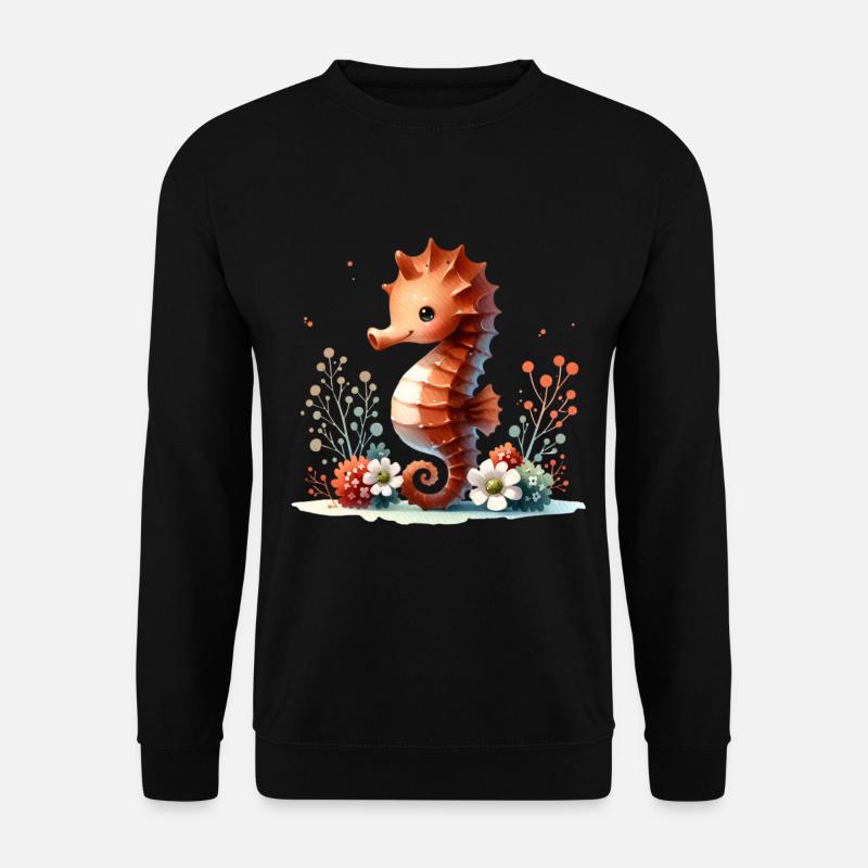 Seepferd Seepferdchen - Unisex Pullover - Schwarz