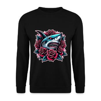 Requin - Sweat-shirt Unisexe - noir - Devant - Alina (178cm) & Michal (187cm)