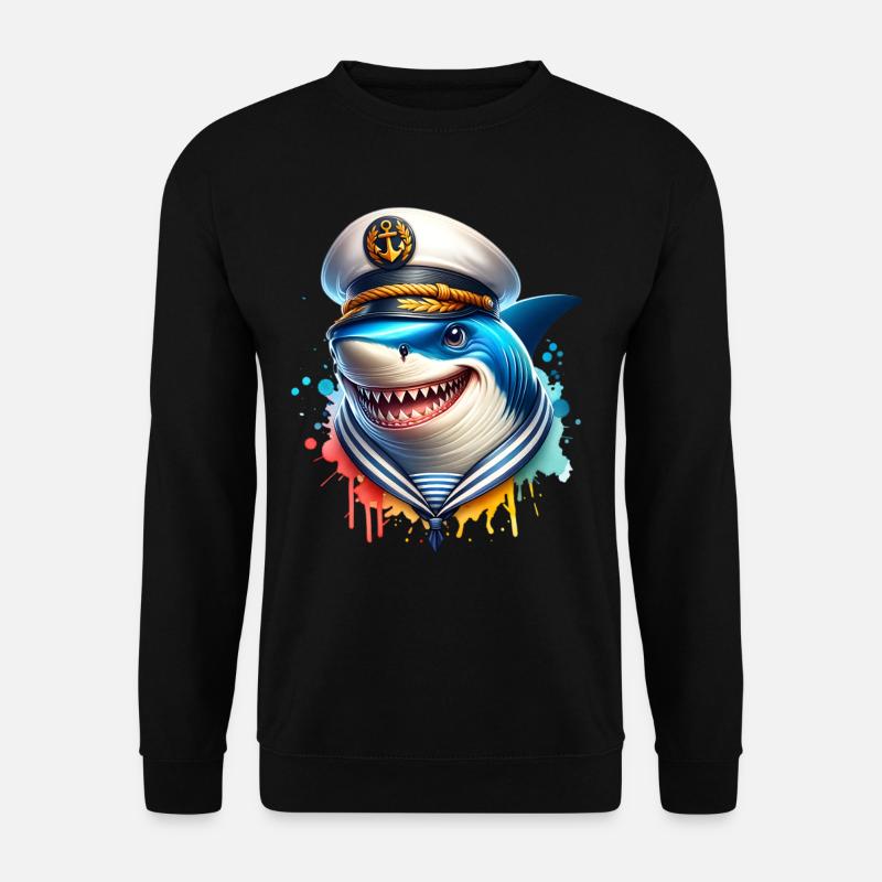 Hai Kapitän - Unisex Pullover - Schwarz