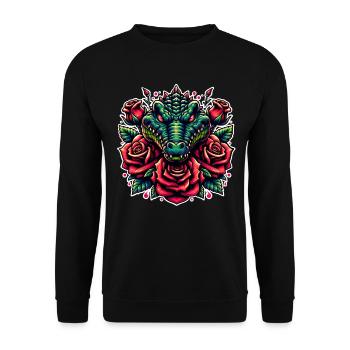 Alligator - Unisex Sweatshirt - black - Front - Alina (178cm) & Michal (187cm)