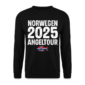 Norwegen Angeltour 2025 - Unisex Pullover - Schwarz - Vorne - Alina (178cm) & Michal (187cm)