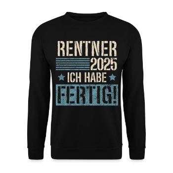 Rentner 2025 - Unisex Pullover - Schwarz - Vorne - Alina (178cm) & Michal (187cm)
