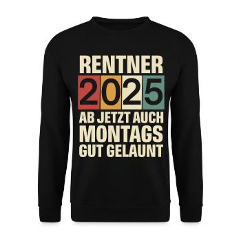 Rentner 2025 - Unisex Pullover - Schwarz - Vorne - Alina (178cm) & Michal (187cm)