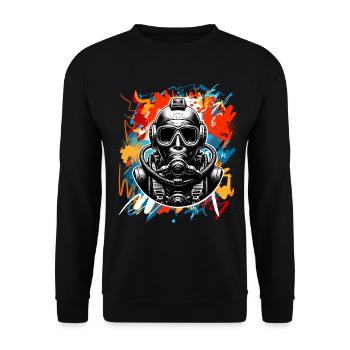 Tauchen Taucher - Unisex Pullover - Schwarz - Vorne - Alina (178cm) & Michal (187cm)