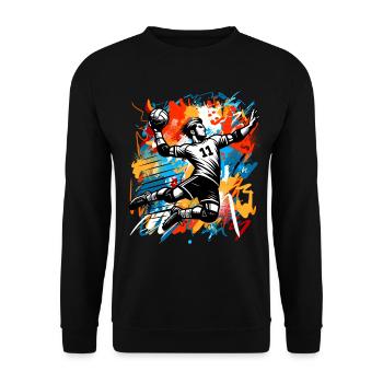 Handball Handballer - Unisex Pullover - Schwarz - Vorne - Alina (178cm) & Michal (187cm)